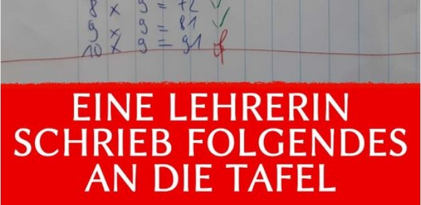 Eine Lehrerin schrieb Folgendes an die Tafel